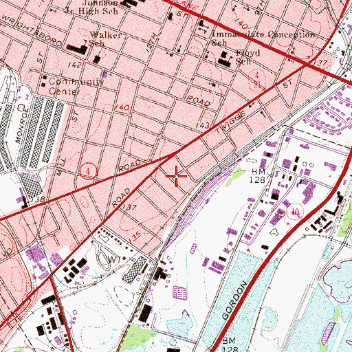 Topographic Map of Good Samaritan Baptist Church, GA