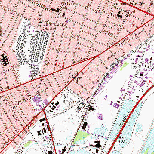 Topographic Map of Green Grove Missionary Baptist Church, GA