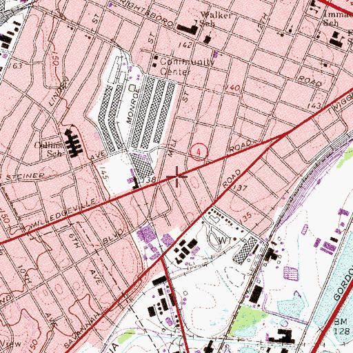Topographic Map of True Vine Baptist Church, GA