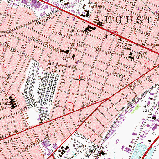 Topographic Map of Liberty Baptist Church, GA