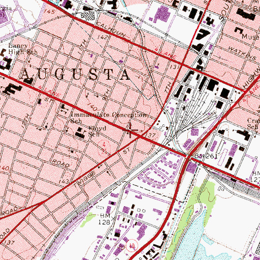Topographic Map of Peoples Baptist Church, GA