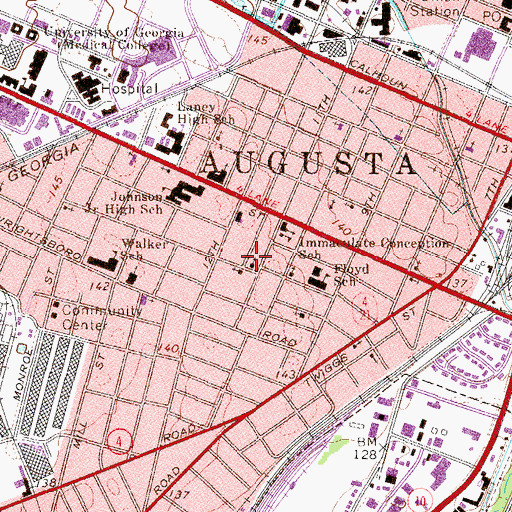Topographic Map of Saint Marks Methodist Episcopal Church, GA