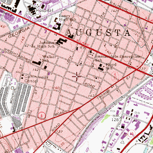 Topographic Map of Tremont Temple Baptist Church, GA