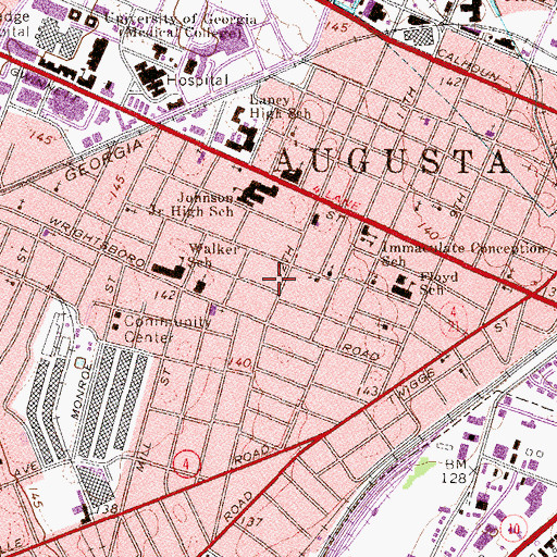 Topographic Map of Carmel Baptist Church, GA