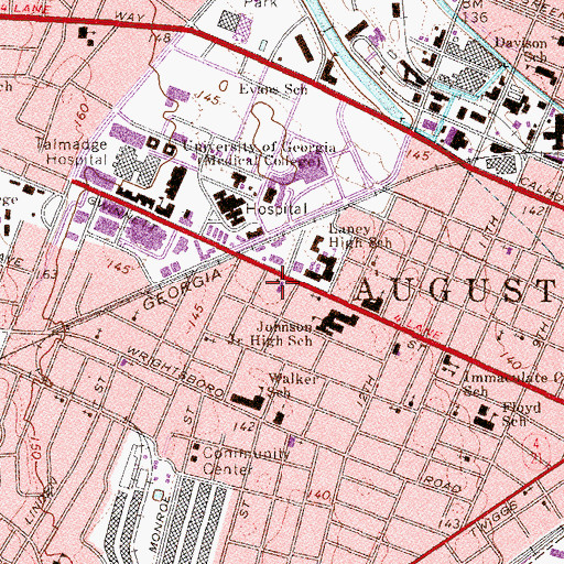 Topographic Map of Friendship Baptist Church, GA