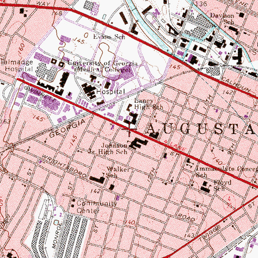 Topographic Map of Christ Presbyterian Church, GA