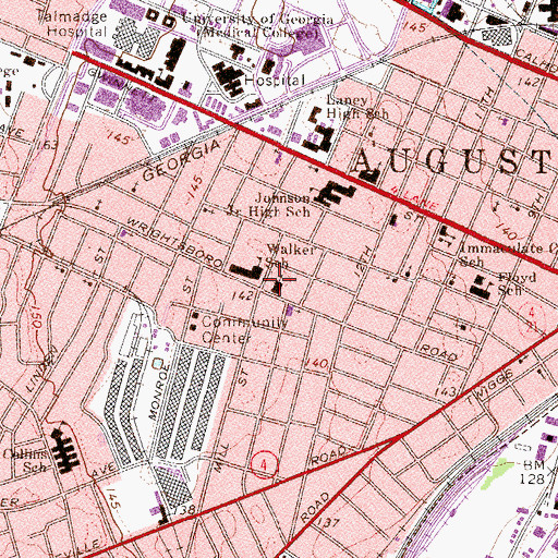 Topographic Map of House of Prayer, GA