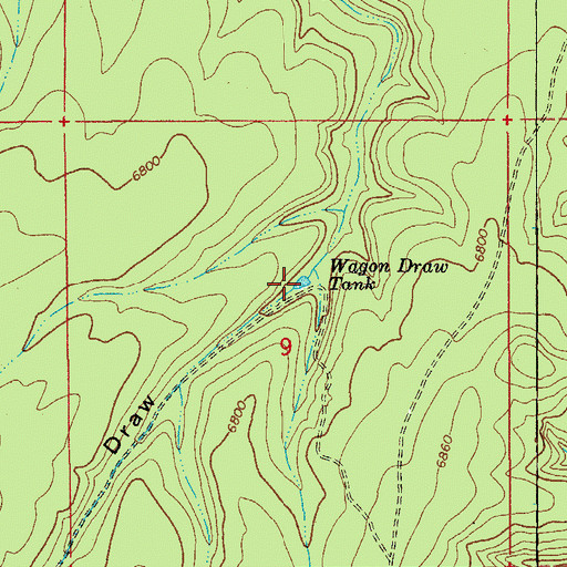 Topographic Map of Wagon Draw Tank, AZ