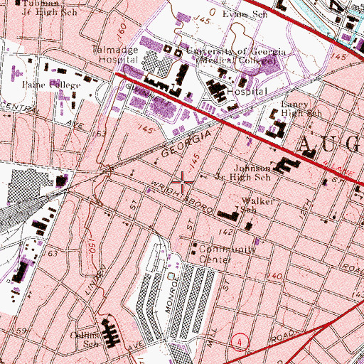 Topographic Map of Second Mount Moriah Baptist Church, GA