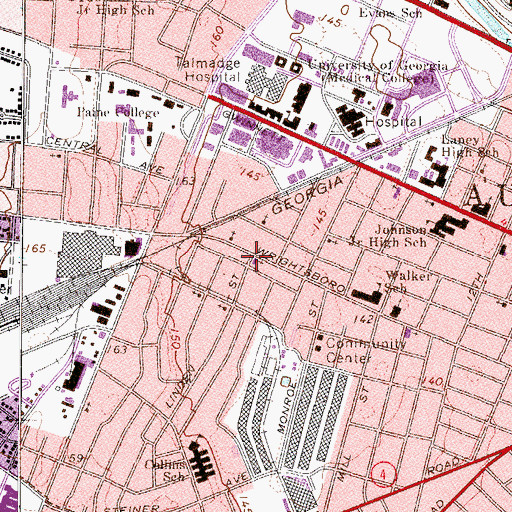 Topographic Map of Mount Zion Baptist Church, GA