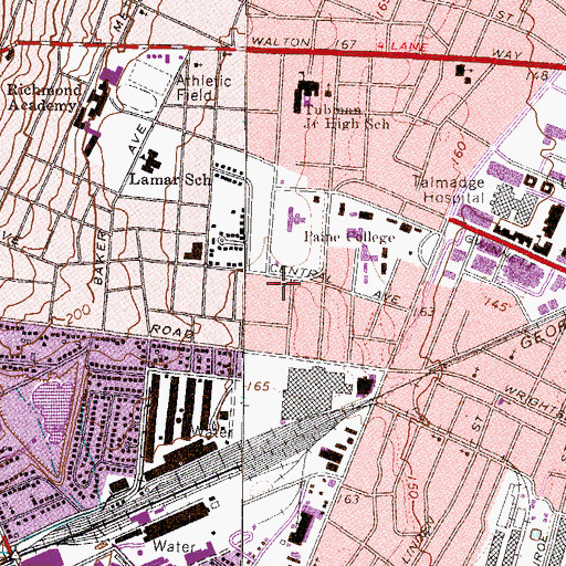 Topographic Map of Church of Christ, GA