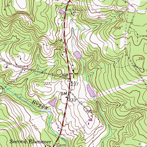 Topographic Map of Pine Hill School (historical), GA