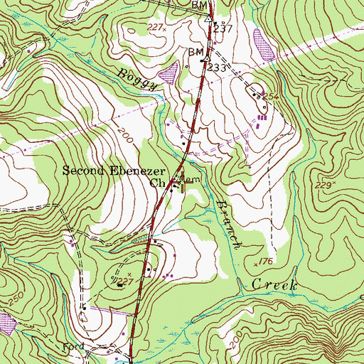 Topographic Map of Rose Hill School (historical), GA