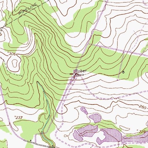 Topographic Map of Rober Cemetery, GA