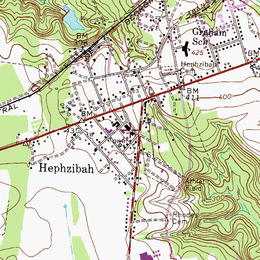 Topographic Map of Hephzibah Elementary School, GA