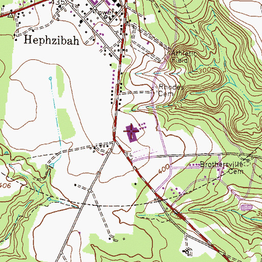 Topographic Map of Hephzibah Comprehensive High School, GA