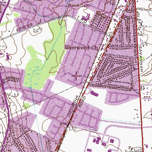 Topographic Map of Fairvale, GA
