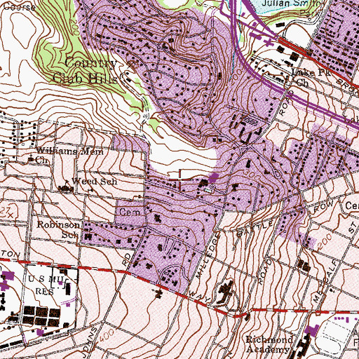 Topographic Map of Cumming Grove Baptist Church, GA