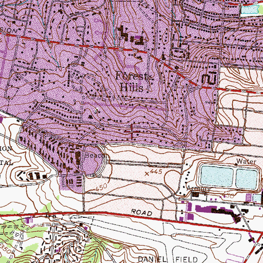 Topographic Map of Carriage Court, GA