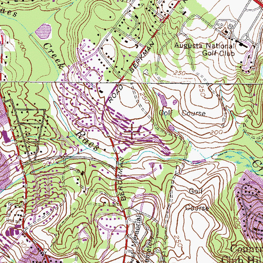 Topographic Map of Berckman Villas, GA