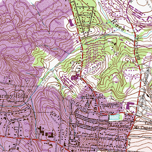 Topographic Map of Tutt Middle School, GA