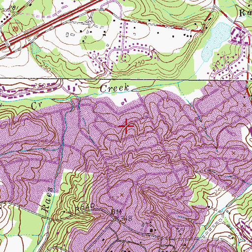 Topographic Map of Brynwood, GA