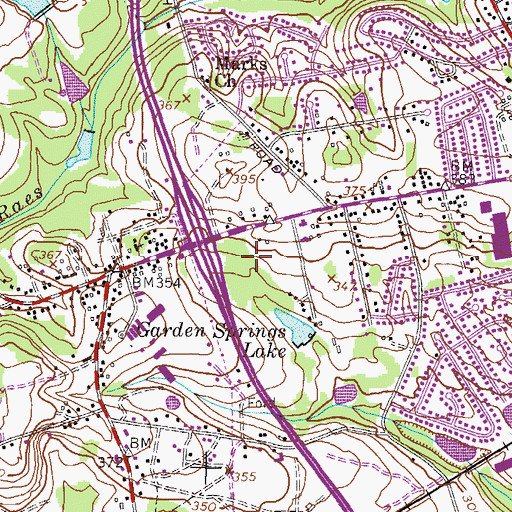 Topographic Map of Augusta Mall Shopping Center, GA