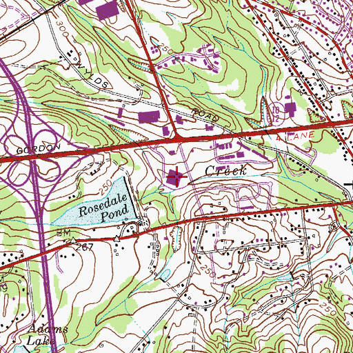 Topographic Map of Columbia Junior High School, GA
