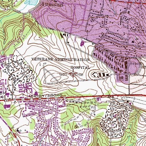 Topographic Map of Forest Hills Golf Course, GA