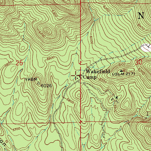 Topographic Map of Wakefield Camp, AZ