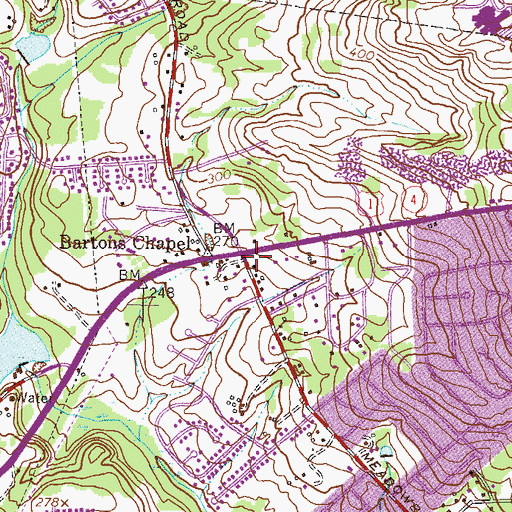 Topographic Map of Meadow Brook Plaza Shopping Center, GA