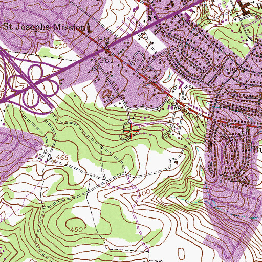 Topographic Map of Augusta Area Vocational Technical School, GA