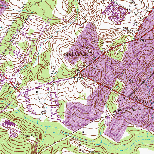 Topographic Map of Meadowwood Shopping Center, GA