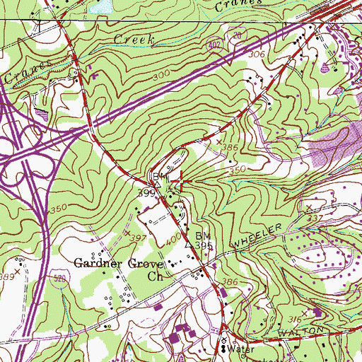 Topographic Map of Conifer Place, GA