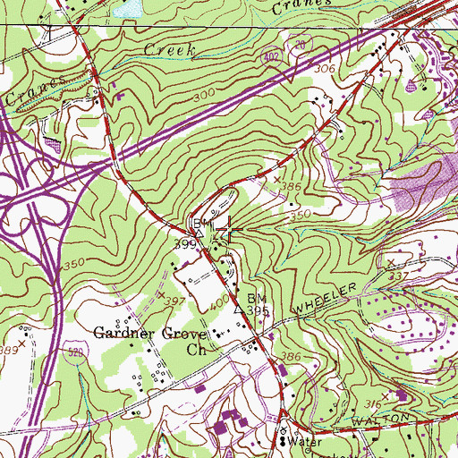 Topographic Map of Conifer Place, GA