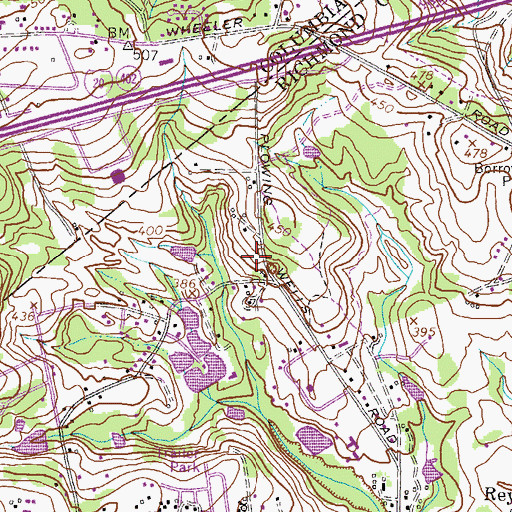 Topographic Map of Murphy Mobile Home Park, GA