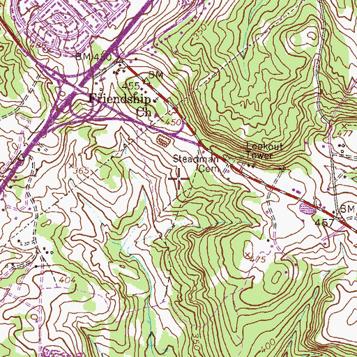 Topographic Map of Sand Ridge, GA