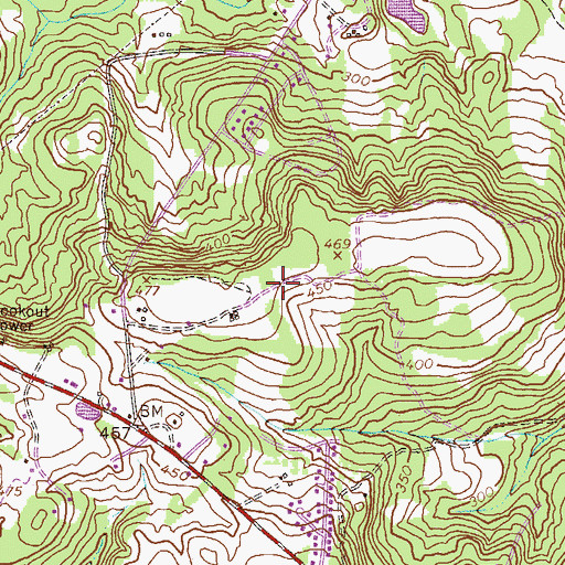 Topographic Map of Hidden Hills, GA