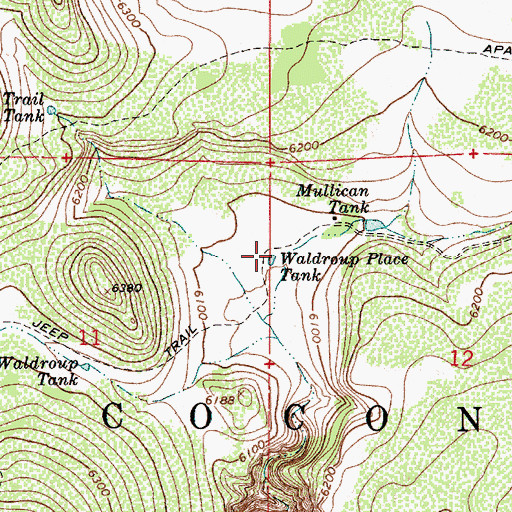 Topographic Map of Waldroup Place Tank, AZ