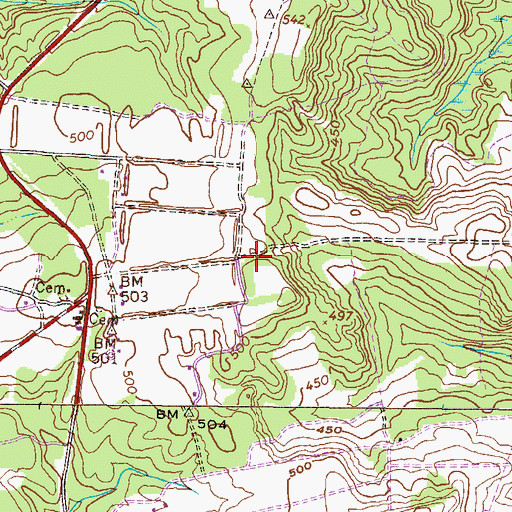 Topographic Map of Henderson School (historical), GA