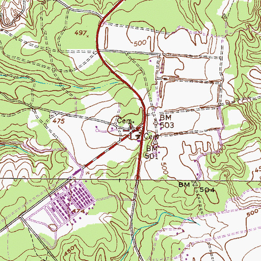 Topographic Map of Bethesda Church (historical), GA