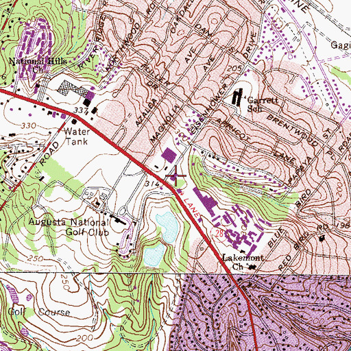Topographic Map of The Big Tree Shopping Center, GA