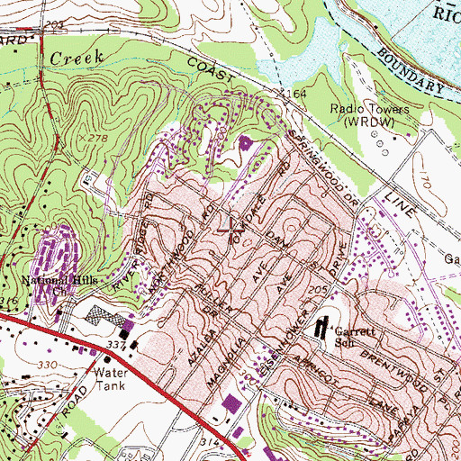 Topographic Map of National Hills, GA
