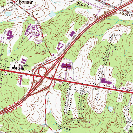 Topographic Map of Washington Crossing Shopping Center, GA