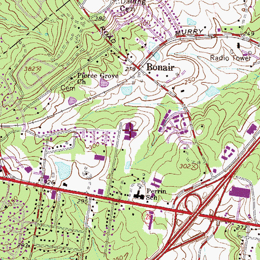 Topographic Map of Westside High School, GA