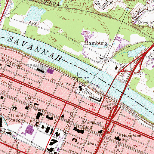 Topographic Map of Oglethorpe Park, GA