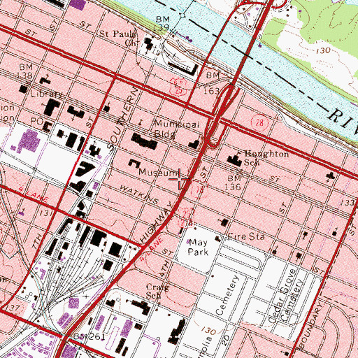 Topographic Map of Courthouse Square, GA