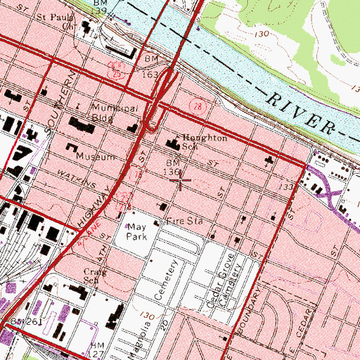 Topographic Map of Pinched Gut Historic District, GA