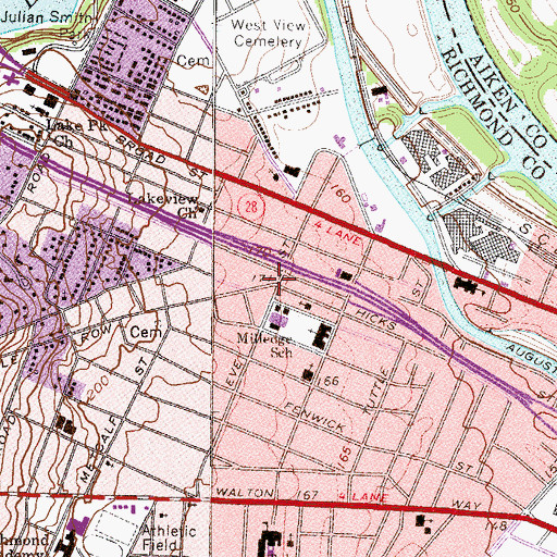 Topographic Map of Christ Episcopal Church, GA