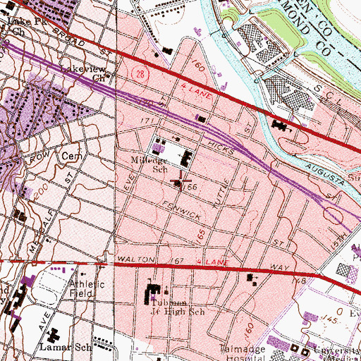 Topographic Map of Church of God, GA